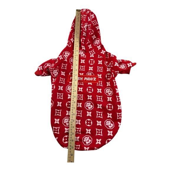 FRESH PAWZ Monogram Hype Red Dog Hoodie Size 2XL - Picture 6 of 9
